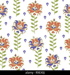Dekorative orientalischen Farbe Vektor nahtlose Muster weiße Blumen Farbe Vektor-illustration Geburtstag Hochzeit Magic Bild Scrapbooking Baby Buch Digita Stock Vektor