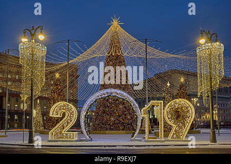 Frohe Weihnachten und ein glückliches Neues Jahr 2019 Stockfoto