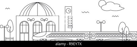 S-Bahnhof. Flaches Design Stil. Vector Illustration Stock Vektor