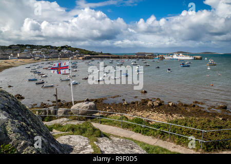 Hugh Town; Hafen; St Mary's; Scilly-Inseln, Großbritannien Stockfoto