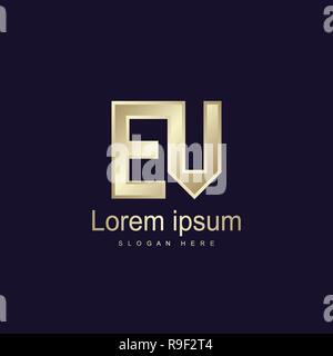 Initial EV Logo Vorlage Vektor Design Stock Vektor