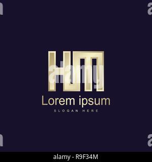 Initial HM-Logo Vorlage Vektor Design Stock Vektor