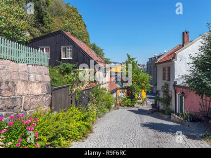 Traditionelle Häuser auf Damstredet, Oslo, Norwegen Stockfoto