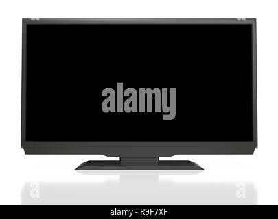 LED-tv auf weißem Hintergrund. 3D-Rendering Stockfoto
