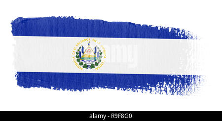 Pinselstrich Flagge El Salvador Stockfoto