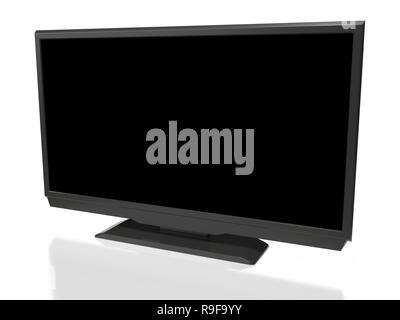 LED-tv auf weißem Hintergrund. 3D-Rendering Stockfoto