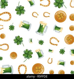 Saint Patrick Symbole einstellen Stock Vektor