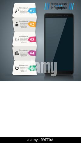 Digital Gadget, Smartphone. Business Infografik. Stock Vektor