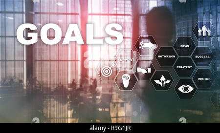 Ziel Ziele Erwartungen Zielerreichung grafisches Konzept. Business Development zu Erfolg und Wachstum Wachstum. Stockfoto