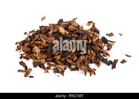 Rauchen Tabak auf weißem Hintergrund getrocknet. Stockfoto