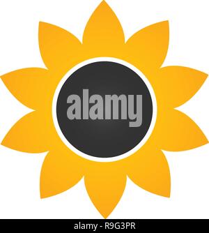 Sonnenblume Symbol in Flat Style Vektor-illustration isoliert auf weißem Hintergrund Stock Vektor