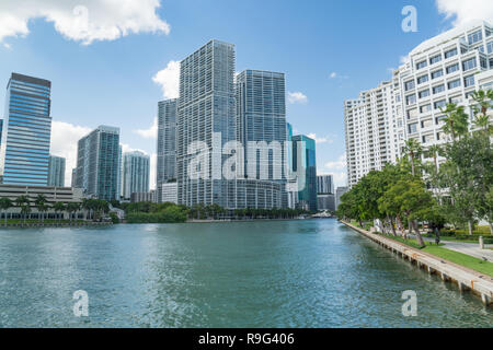 Hallo-rise Eigentumswohnungen in der Nähe von Brickell Key in Miami, Florida Stockfoto