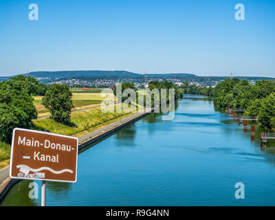 Main-donau-Kanal in der Nähe von Forchheim Stockfoto