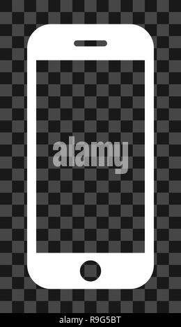Smartphone Symbol zeichen - weiß, schlicht, isoliert - Vector Illustration Stock Vektor