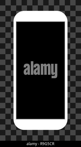 Smartphone Symbol - weiß mit schwarzen Bildschirm ausgeschaltet, isoliert - Vector Illustration Stock Vektor