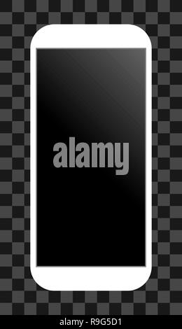 Smartphone icon-weiss mit Ausgeschaltet schwarz Gradient, isoliert - Vector Illustration Stock Vektor