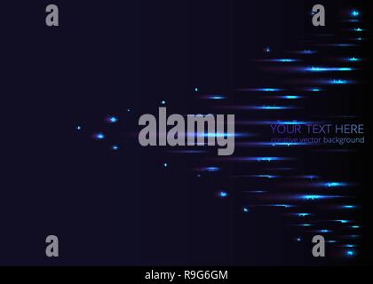 Zusammenfassung Hintergrund mit hellen Sterne für Web und Print, dunkle Kristalle Kulisse mit neon blau lila Bokeh. Stock Vektor