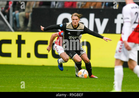 Utrecht, Niederlande vom 23. Dezember 2018 Fußball-niederländischen Eredivisie: FC Utrecht v Ajax Amsterdam (M) Kasper Dolberg von Ajax Amsterdam Eredivisie seizoen 2018-2019 Stockfoto