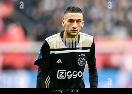 Utrecht, Niederlande vom 23. Dezember 2018 Fußball-niederländischen Eredivisie: FC Utrecht v Ajax Amsterdam (M) Hakim Ziyech von Ajax Amsterdam Eredivisie seizoen 2018-2019 Stockfoto