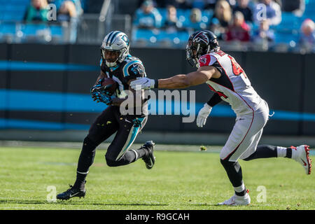 Charlotte, North Carolina, USA. 23 Dez, 2018. Carolina Panthers wide receiver Curtis Samuel (10) während des Spiels auf der Bank von Amerika Stadium in Charlotte, NC. Atlanta Falcons auf Weiter mit 24 bis 10 über die Carolina Panthers gewinnen. Credit: Jason Walle/ZUMA Draht/Alamy leben Nachrichten Stockfoto