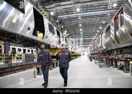 Peking, China. 18 Dez, 2018. Foto am Dez. 18, 2018 zeigt ein Montagewerk von Crrc in Springfield, Massachusetts, USA. Quelle: Liu Jie/Xinhua/Alamy leben Nachrichten Stockfoto