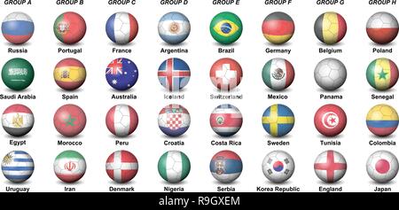 Fußball oder Fußball-ball Nation Flagge Stock Vektor