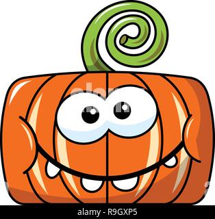 Lustige Kürbis Charakter isoliert auf weißem Stock Vektor