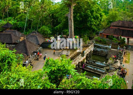 Alten balinesischen Tempel Goa Gajah, Elephant Cave in Bali, Unesco in Indonesien Stockfoto