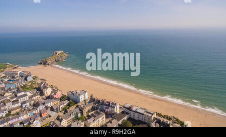 Drone Luftaufnahme von Tenby, Pembrokeshire, Wales Credit: Phillip Roberts Stockfoto