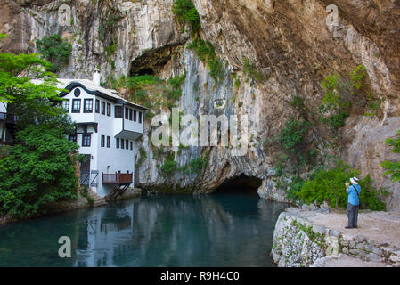 Blagaj Tekija, ein Derwisch Kloster, an der Quelle des Flusses Buna, Blagaj, Bosnien und Herzegowina Stockfoto