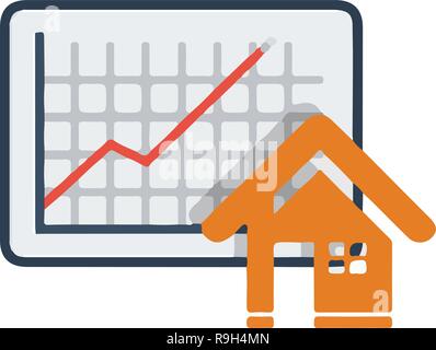 Home Statistik Anwendungssymbol, Farbe Symbol Vektor gut für Ihre Anwendung Stock Vektor