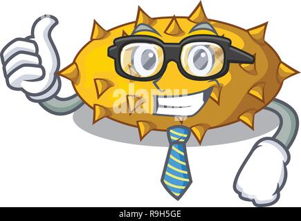 Geschäftsmann Obst Kiwano das Maskottchen isoliert Stock Vektor