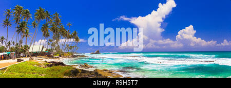 Tropisches Paradies in Weligama Bay, Sri Lanka. Stockfoto