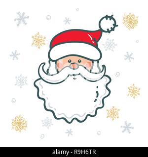 Leiter der Weihnachtsmann den Hintergrund der Schneeflocken. Elemente für Weihnachten Design Stock Vektor