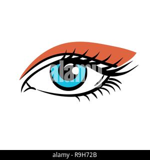 Auge auf weißem Hintergrund. Augen Art. Frau Auge. Das auge Logo. Augen Art. menschliche Auge, Auge close up-Vektor Stock Vektor