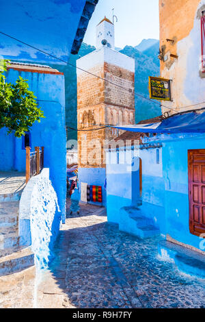 Traditionelle marokkanische architektonischen Details in Tanger, Marokko, Afrika. Chefchaouen blaue Stadt in Marokko. Stockfoto