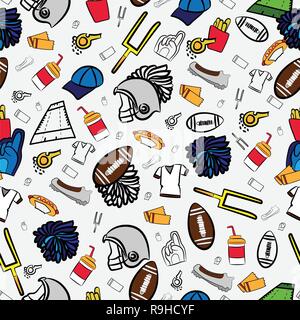 American Football nahtlose Muster alles über American Football Stock Vektor