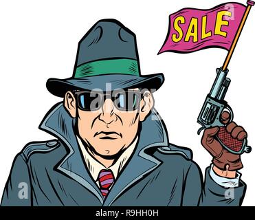 Spy Secret Agent starten. auf weißem Hintergrund isolieren Stock Vektor