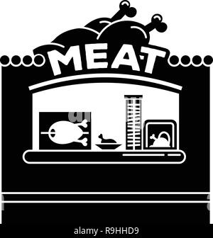 Fleisch Straße kiosk Symbol, einfachen Stil Stock Vektor