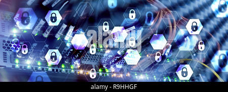Cyber Security, Datenschutz, Privatsphäre. Internet und Technologie Konzept. Stockfoto