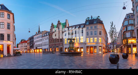 Stroget Street, Amagertorv, Kopenhagen, Dänemark Stockfoto