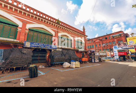 Colonial vintage City Market Gebäude Exterieur Struktur wie die hogg Markt oder Neuen Markt im Esplanade Bereich von Kolkata, Indien bekannt. Stockfoto