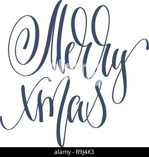 Merry Xmas-beschriftung Beschriftung Text zu Winterurlaub Stock Vektor