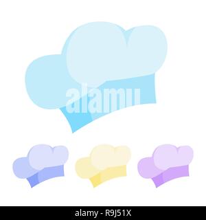 Cook hat Vector. Weiß Chef hat. Classic Cooking Kleidung Kopf Uniform. Isolierte Cartoon Illustration Stock Vektor