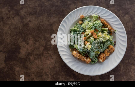 Garnelen Caesar Salat Stockfoto