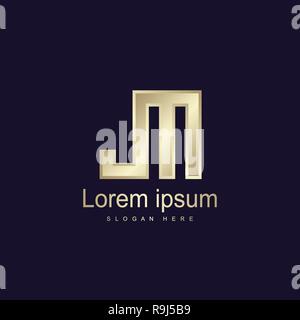 Initial JM Logo Vorlage Vektor Design Stock Vektor
