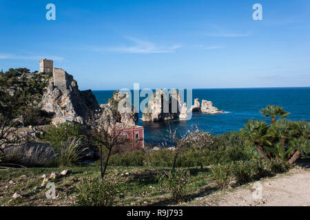 Scopello der Tonnara Stockfoto