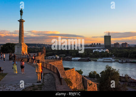 Pobednik Denkmal, die Victor und der Belgrader Festung, Belgrad, Serbien Stockfoto