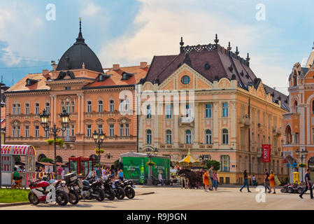 Gebäude im Liberty Square, Novi Sad, Serbien Stockfoto