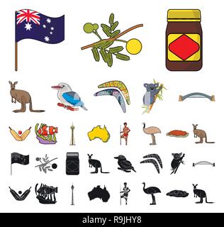 Aborigine, Anemone, Attribute, Australien, Australien, Kugel, Fledermäuse, Boomerang, Zweig, Brücke, Gebäude, Cartoon, schwarz, Clownfisch, Sammlung, Land, Kricket, gekreuzt, Kultur, Design, Funktionen, Flagge, Essen, Hafen, Icon, Illustration, interessante, isoliert, Känguru, Koala, Kookaburra, Logo, Mimose, Ort, Bevölkerung, Königin, Satz, Zeichen, Sitzen, Verbreitung, Sydney, Symbol, Territorium, Turm, Reisen, Uluru, Vector, Victoria, Web, gelb Vektor Vektoren, Stock Vektor